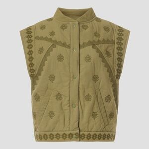 ba&sh Mina Quilted Vest Sleeveless Vest Front button Size S